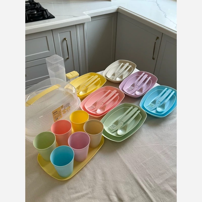 سرویس ظروف مسافرتی ۶ نفره ۴۲ پارچه لیمون